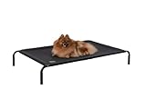 Go Pet Club 47' Elevated Raised Indoor and Outdoor Cooling Pet Cot Bed for Dogs with Breathable Mesh in Black, Size Large, L