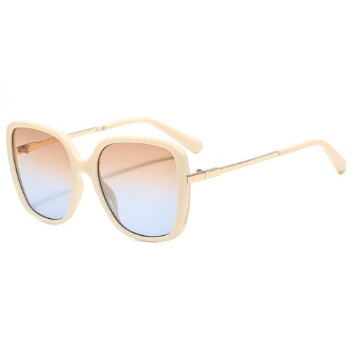 Lunettes de soleil rétro unisexes avec verres dégradés et monture large de voyage