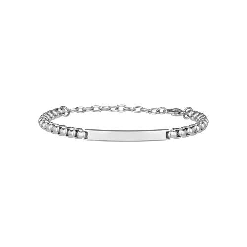 Breil, Collezione Blacken, Bracciale Uomo, Gioiello in Acciaio Specchiato con Pratica Chiusura a Moschettone, Lunghezza Regolabile 17-22 cm,...