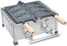 Commercial Use Non-stick LPG Gas 3pcs Fish Waffle Taiyaki Machine Maker Baker + Batter Dispenser + Stuffing Scoop