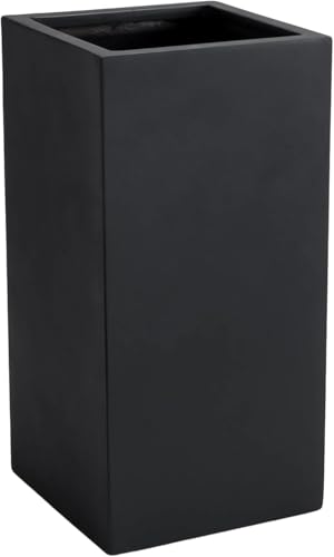 VIVANNO Jardinière Cache-Pot Colonne en Fibre de Verre Anthracite Bloc 60x30x30