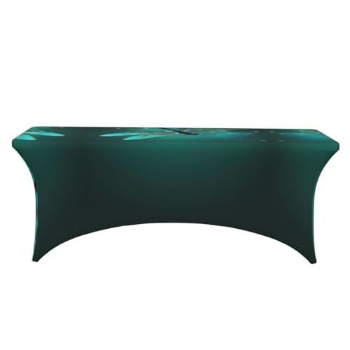 Housse de table rectangulaire extensible EdWal anti-pli élasthanne pour fête 1.8m - 3