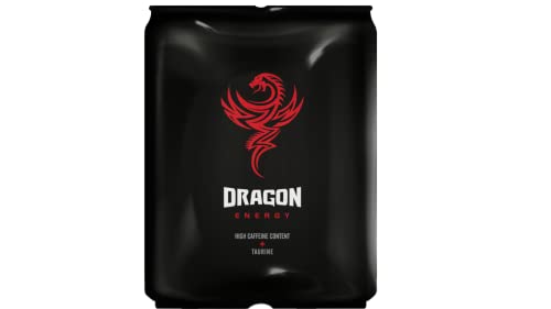 Dragon Energy, Standard Red Energy Drink, High Caffeine Content And Taurine, 80 Calories Per Can, BVITS* B3, B5, B6 & B12, Proudly British, 100% Recyclable 4 x 500 ml