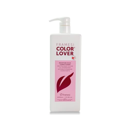 Framesi Color Lover Moisture Rich Conditioner - Hydrating Conditioner for Color Treated Hair - Sulfate Free Conditioner for Dry Hair - Moisturizing Conditioner with Quinoa + Coconut Oil (33.8 Fl Oz)