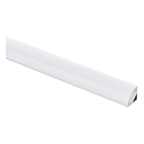Corner Aluminum LED Profile with Frosted Diffuser - Ceiling LED Channel with White Cover for LED Tape Or Strip - V Shaped Channel Extrusion for Under Cabinet, Shelf, Table | 2 Meters Cover