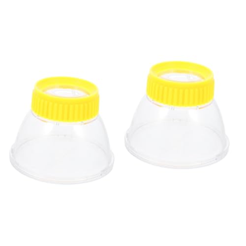 Vaguelly Caja De 2 Piezas Caja De Observación De Insectos Abeja Kit De Receptor Para Equipo De Exploración De La Naturaleza Spray De Cama Del Receptor Abdominales Yellow