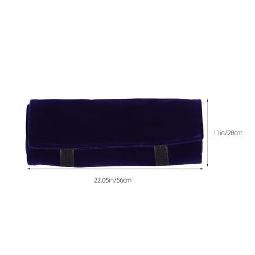 Bolsa de almacenamiento para joyas enrollable estuche compacto azul 3