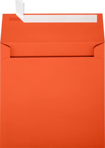 6 1/2 X 6 1/2 Square Envelopes W/Peel & Press - Tangerine Orange (50 Qty.) #TOP17