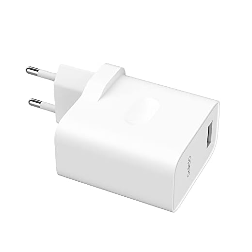 OPPO Charger ORIGINALE Caricabatterie da muro USB con tecnologia SUPERVOOC, ricarica rapida in bassa tensione da 5Volt per erogare 30W di potenza, Colore Bianco