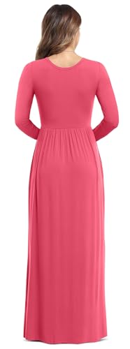 Image of VIISHOW Women's Long Sleeve Loose Plain Maxi Dresses Casual Long Dresses with Pockets
