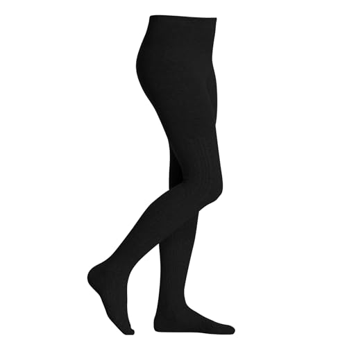 Zando Thick Girls Tights - Warm Winter Leggings 3/4/5 Pack Black 10-12 Years