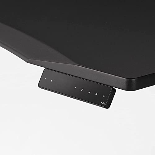 Image of Fully Jarvis Standing Desk 48 inch x 27 inch Black EcoTop - Electric Adjustable Desk Height from 23 inch to 43 inch with Memory Preset Controller (Rectangle, Silver Frame)