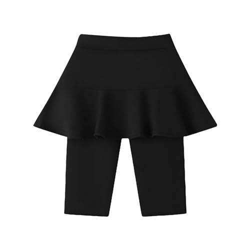 Girls Knee-Length Leggings with Ruffle Tutu Skirt Toddler Kids Fall Lightweight Skirt Pants Comfy Stretchy Athletic Pants