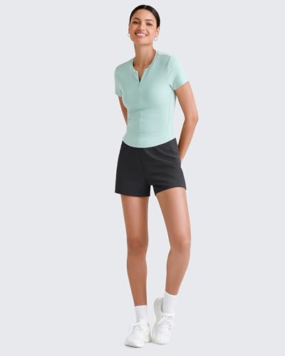 G4Free Casual Shorts for Women 3'' Athletic Shorts Elastic Waist Running Shorts Summer Shorts with Pockets4