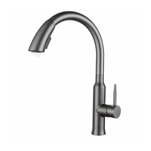 Rubinetti estraibili alti e bassi for lavabi domestici e lavabi con rubinetteria calda e fredda(Tall gun Gray)