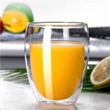 Anadi Double Wall Glass Light Weight Coffee Cups, Insulated Mugs, Espresso, Latte, Cappuccino, Tea, Pack of 2 Transparent 350 ml 4