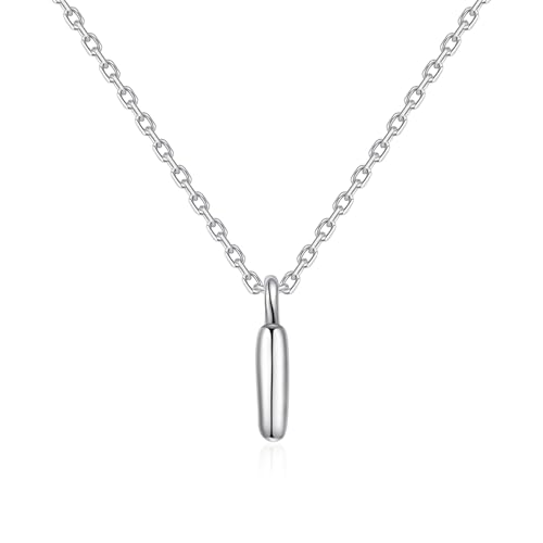 Collar de plata de ley con inicial I para niños el regalo de cumpleaños