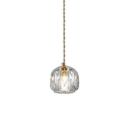 Lámpara colgante de latón con cristal LED y cable ajustable para hogar 2