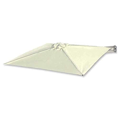 CAFIEDR Sun Parasol Umbrella Garden Parasol Wall Mounted Cantilever,Aluminium 7ft / 210cm,Folding,Telescopic,Outdoor Recreation Umbrella for Courtyard/Garden/Terr(White)