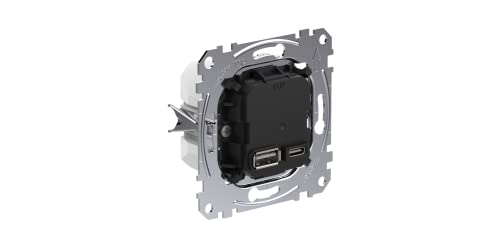 Schneider Electric Merten MEG4366-0120 wkładka do stacji ładującej, typ A+C, technologia Power Delivery, moc ładowania 45 W