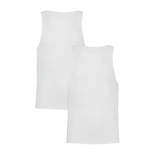 Under Armour Mens Perf Cotton Tank 2-Pack White Medium