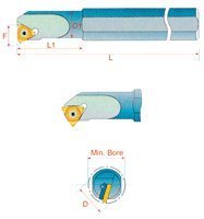 Internal Threading Toolholders SIR 0750 P16, I.C.: 3/8, Shank Dia.: 0.75, Min Bore Dia.: 0.90, OAL: 7.0