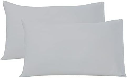 Bronwen Mathews® Brushed Microfiber Housewife Pillowcases Silver 2 Pack of Standard Pillow cases 50x75 cm, Non Iron Soft Breathable Wrinkle and Fade Resistant (Standard Pillowcases, Silver)
