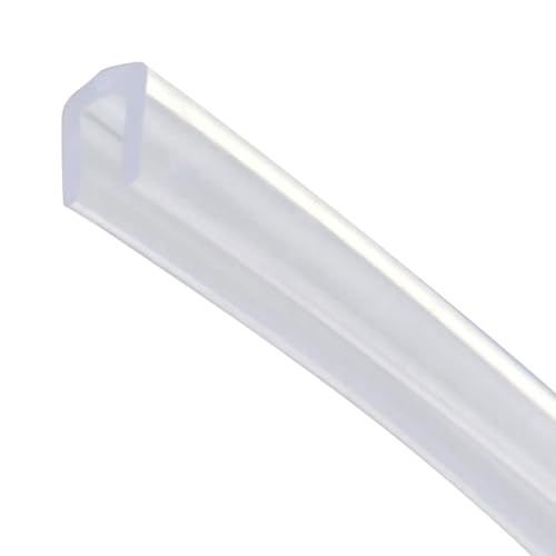homeemoh 6.5ft/2Meters Clear U Channel Edge Protector, Rubber Edge Trim U-Seal Guard Seal Strip for Sheet Metal, Glass, Car Door, Fit for 3-4mm Edge, 8mm x 7mm