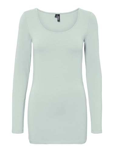 VERO MODA Damen VMMAXI My LS Soft Long U-Neck, Sky Gray, L – Ansicht 1