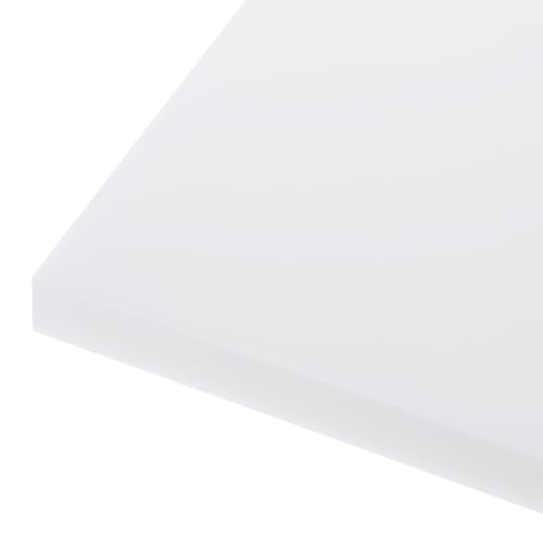 Rebower 1219 x 305 x 12mm HDPE Plastic Sheet, High Density Polyethylene Sheet Cutting Board White Solid Block, [for Marine, DIY, Home Floor]