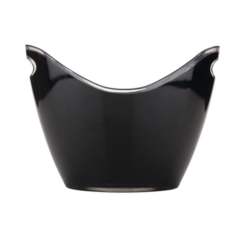 True Modern Wine & Champagne Bucket | Black Ice Beverage Tub - Indoor & Outdoor Great for Parties - 2 Bottles Capacity Champagne & Wine Chiller - 10.5" x 8.25" x 7.75"