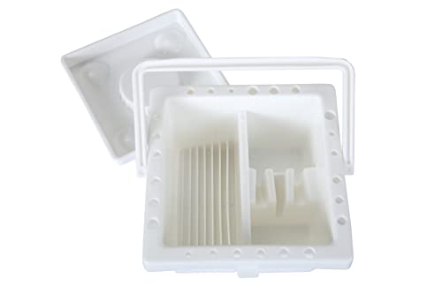 Image of Brustro Artists Paint Brush Cleaning Wash Tub - (20L x 10W x 20H CM) | 2 Sectioned Water Chamber (9CM Depth), Multi Purpose, Graduated Ribs, Ideal for Oil, Acrylic, Watercolour.