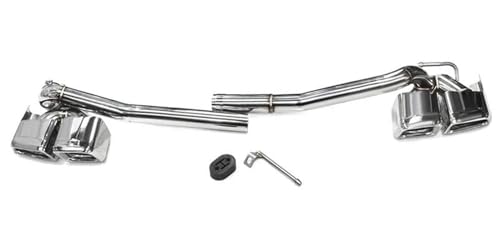 Tuyau d'échappement Benz W204 C180 C200 C63 argent avec embout carré et canule de silencieux