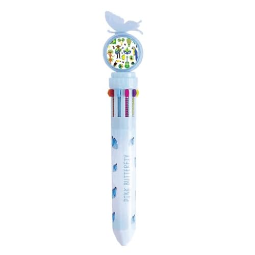Stylo à bille rétractable multicolore à encre fluide et motifs guitare pour dessiner