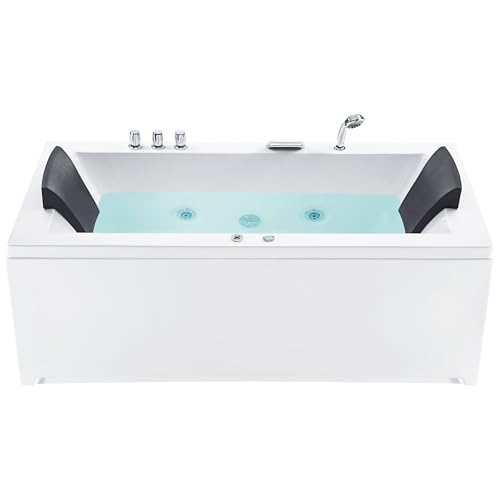 Luxus Whirlwanne Badewanne Spa weiß rechts Doppelwanne mit Massage LED Varadero