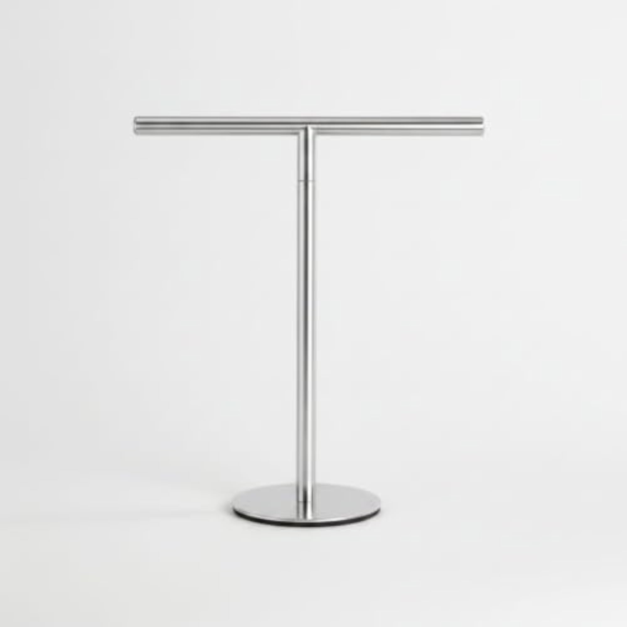 Freestanding T Bar Display Stand Stainless Steel Tabletop Rack with Round Base