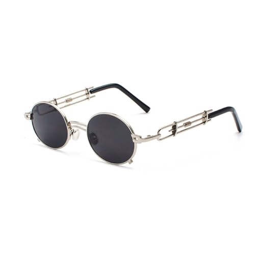 Lunettes de soleil punk ovales rouges hommes et femmes petites lunettes vintage hip hop steampunk