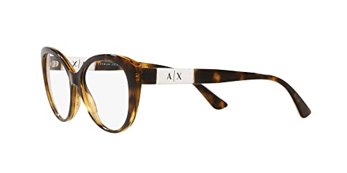 A|X Armani Exchange Women's Ax3093 Cat Eye Prescription Eyewear Frames, Shiny Havana/Demo Lens, 54 Mm #TOP2