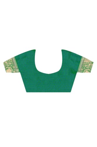 Image of SWORNOF Women's Silk Kanjivaram Kanchipuram Saree With Blouse Piece