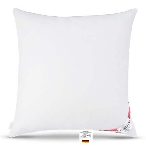 Bach's Betten Welt Canada Daunenkissen Kopfkissen Quattro 80x80 cm 1.150g Füllgewicht (XL fest 85/15 Federn Daune)