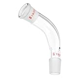 PATIKIL Borosilicate Glass Distillation Adapter, 105 Degree 19/22 Outer and Inner Joint Bent Connecting Adapter Distillation Connecting Parts for Lab Use Equipment Supply