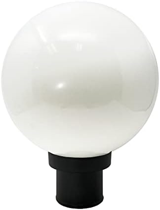 KastLite Lamp Post Globe Combo Lighting Fixture | 12" White Acrylic Lens with Black Fitter & Twist Lock Mounting | Fits 3" Diameter Posts (Not Included) | Comes with with 5000K LED Bulb