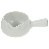 ANDRESLAD Olla de Cerámica para Leche 700 Ml Blanca Mango Ergonómico, Cacerola Multifuncional para Sopa y Fideos, Adecuado para Uso Doméstico y Alimentación Infantil