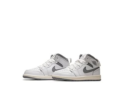Image of Jordan Air Jordan 1 Mid (Gs) unisex-child Sneaker, White /Stealth, 11 UK Child