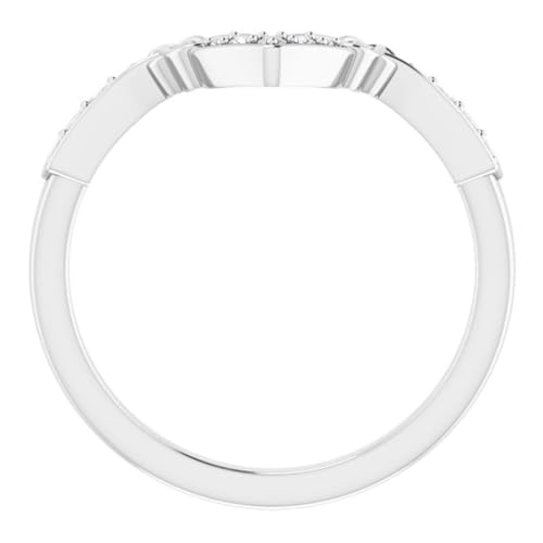 925 Sterling Silver White Gold Finish Vintage 0.5 Ct Round Cut White Diamond Curved Celtic Knot Trinity Design V Shape Wedding Promise Band Ring for Women2