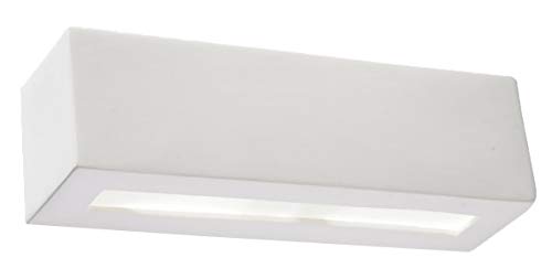 SOLLUX lighting Lámpara de pared Adelajda de Mialux, para interior, color blanco, rectangular, 1 bombilla E27 hasta máx. 60 W 230 V IP20 Salón Dormitorio Escalera Piso Clase energética A++