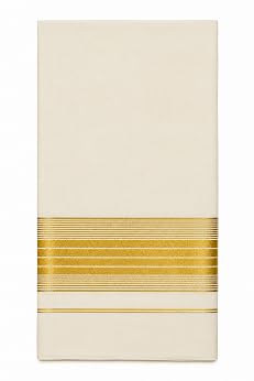Men's Premium Kerala Kasavu Mundu (Dhoti) – 100% Cotton Handloom Traditional White Dhoti with Golden Border for Onam, Vishu, Weddings-picture-18
