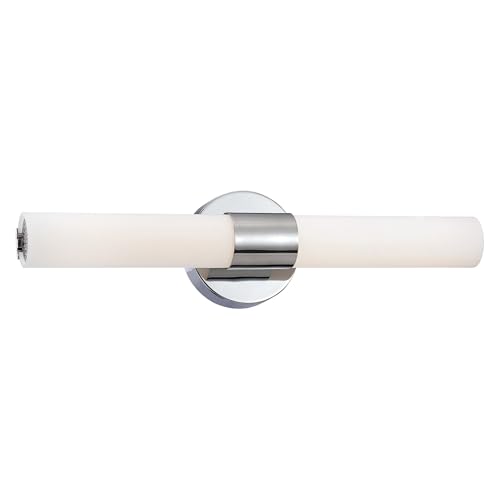 GEORGE KOVACS P5042-077-L Saber II LED Vanity Bath Light, 1-Light, 20 Total Watts, 5.25-in H x 21-in W, Chrome