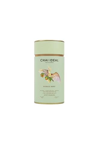 Chai Ideal - Mango Mint Black Tea - Fine Loose Leaf. Uplifting | Luxury Fruit Tea | Tropical | Made with Assam Black Tea, Mango, Peppermint| Sustained Energy| Anti-Oxidant Rich| Soothes Bloating