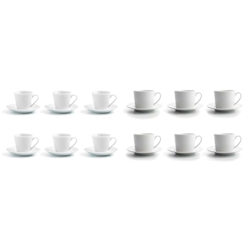Quid Lote Set 6 Tazas Con Plato Porcelana 9cl Apto Microondas Facil De Limpiar Set 6 Tazas Con Plato Porcelana 20cl Apto Microondas Facil De Limpiar